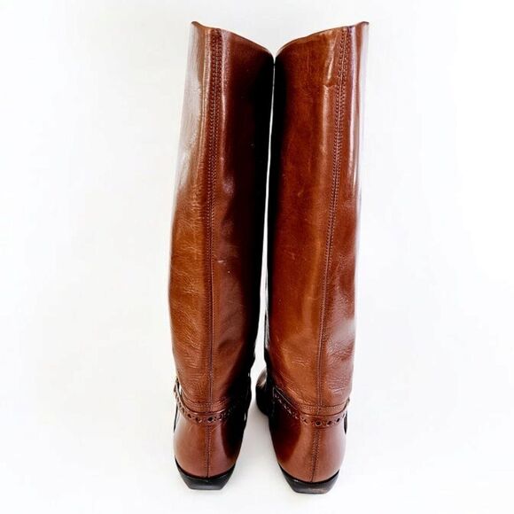 Etienne Aigner Vintage Alexis Brown Leather Harness Equestrian Riding Boots 7 - Picture 4 of 16